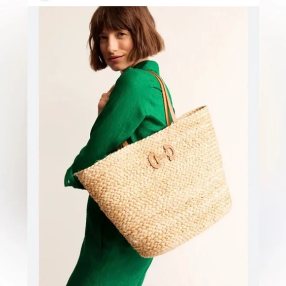 Boden Natural Woven Tote Bag - Picture 1 of 4